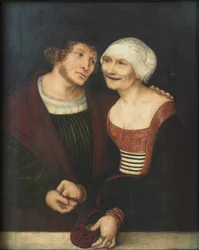 Jonge man en oude vrouw